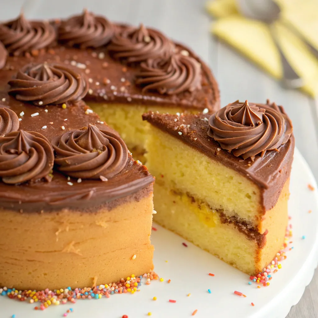 Yellow Cake with Chocolate Frosting