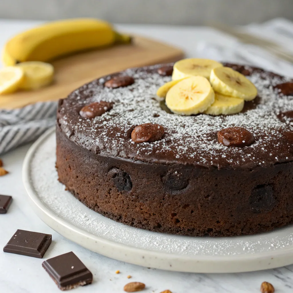 Flourless Double Chocolate Banana Cake