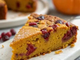 Flourless Pumpkin Cranberry Cake