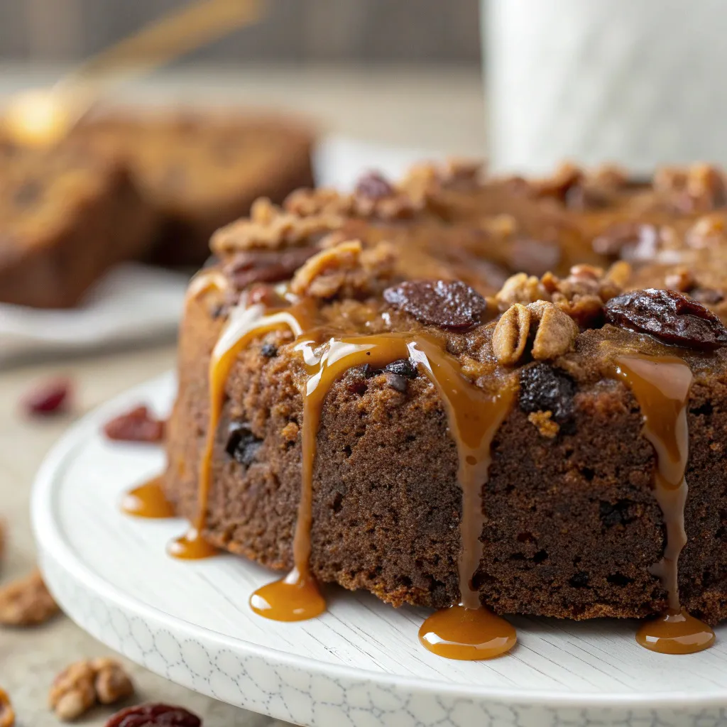 Flourless Pumpkin Date Cake with Caramel Sauce