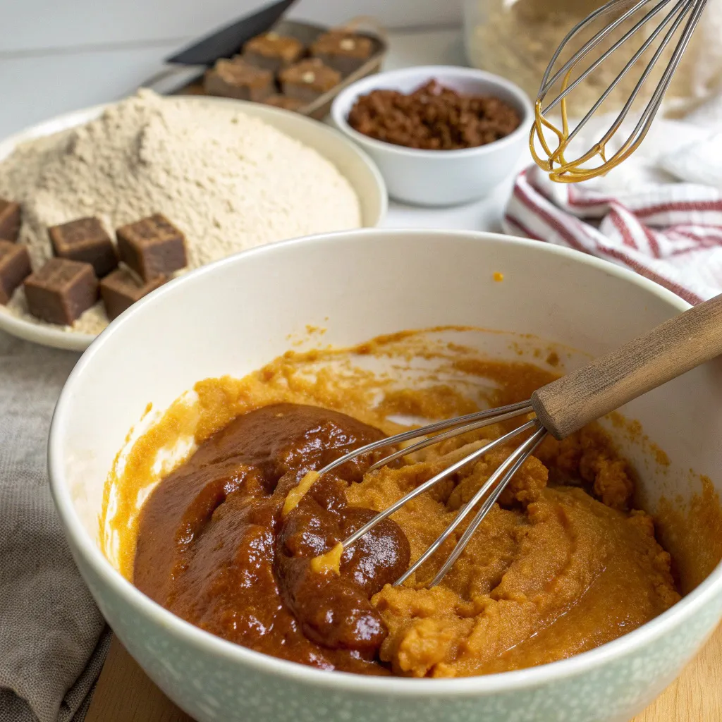 Flourless Pumpkin Date Cake with Caramel Sauce