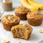 Healthy Greek Yogurt Peanut Butter Banana Oat Blondie Muffins with Gooey Tops 12 Banana Oat Blondie Muffins with Gooey Tops