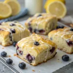 Blueberry Butter Swim Biscuits with Lemon Glaze