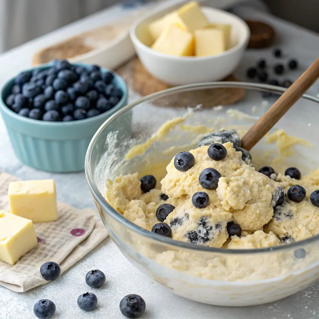Blueberry Butter Swim Biscuits with Lemon Glaze
