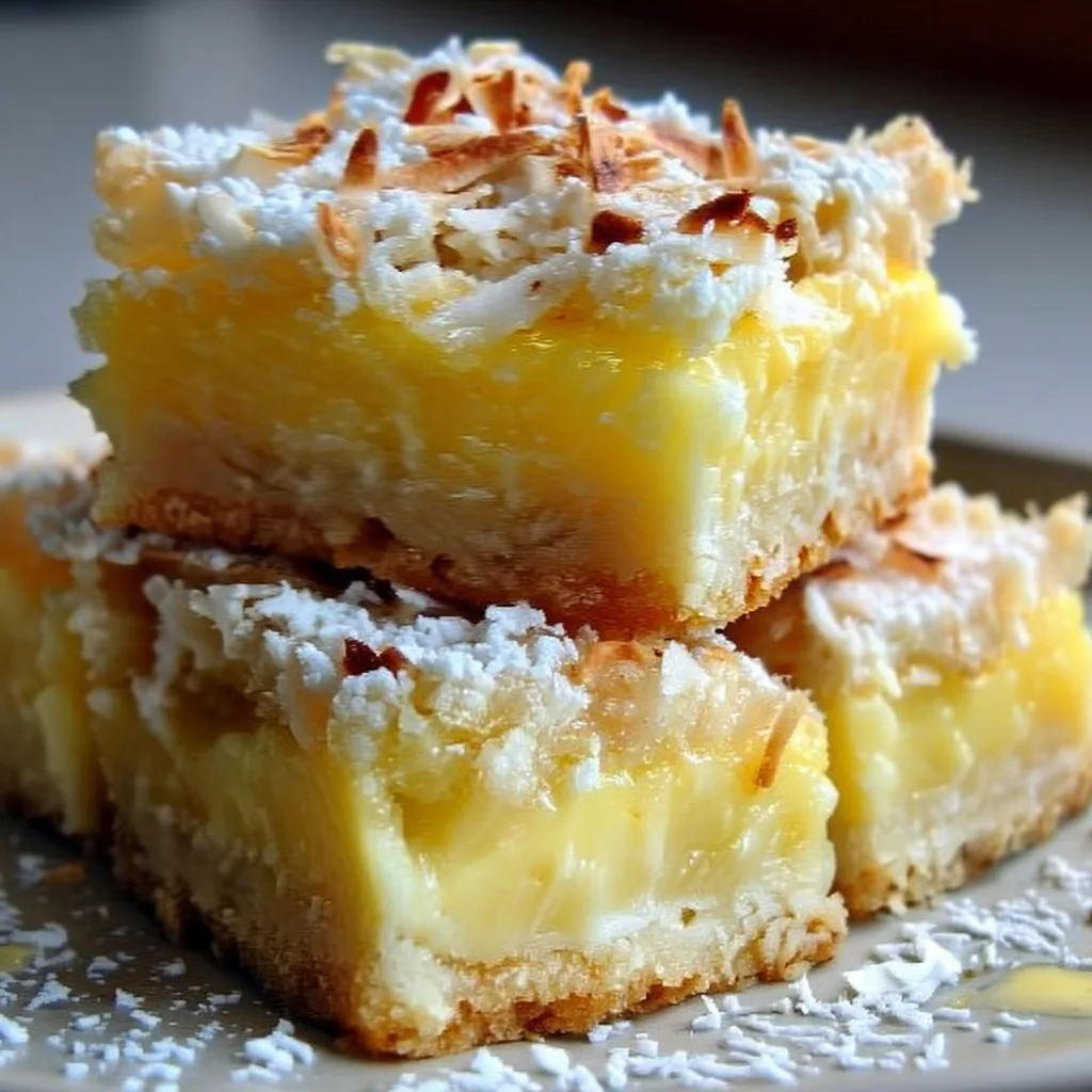 Creamy Coconut Lemon Squares A Sunny Bite of Heaven! 9 Creamy Coconut Lemon Squares