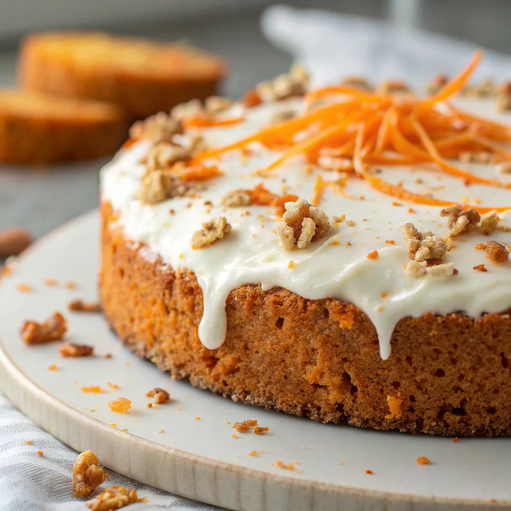 Flourless Carrot Flaxseed Cake with Greek Yogurt Frosting