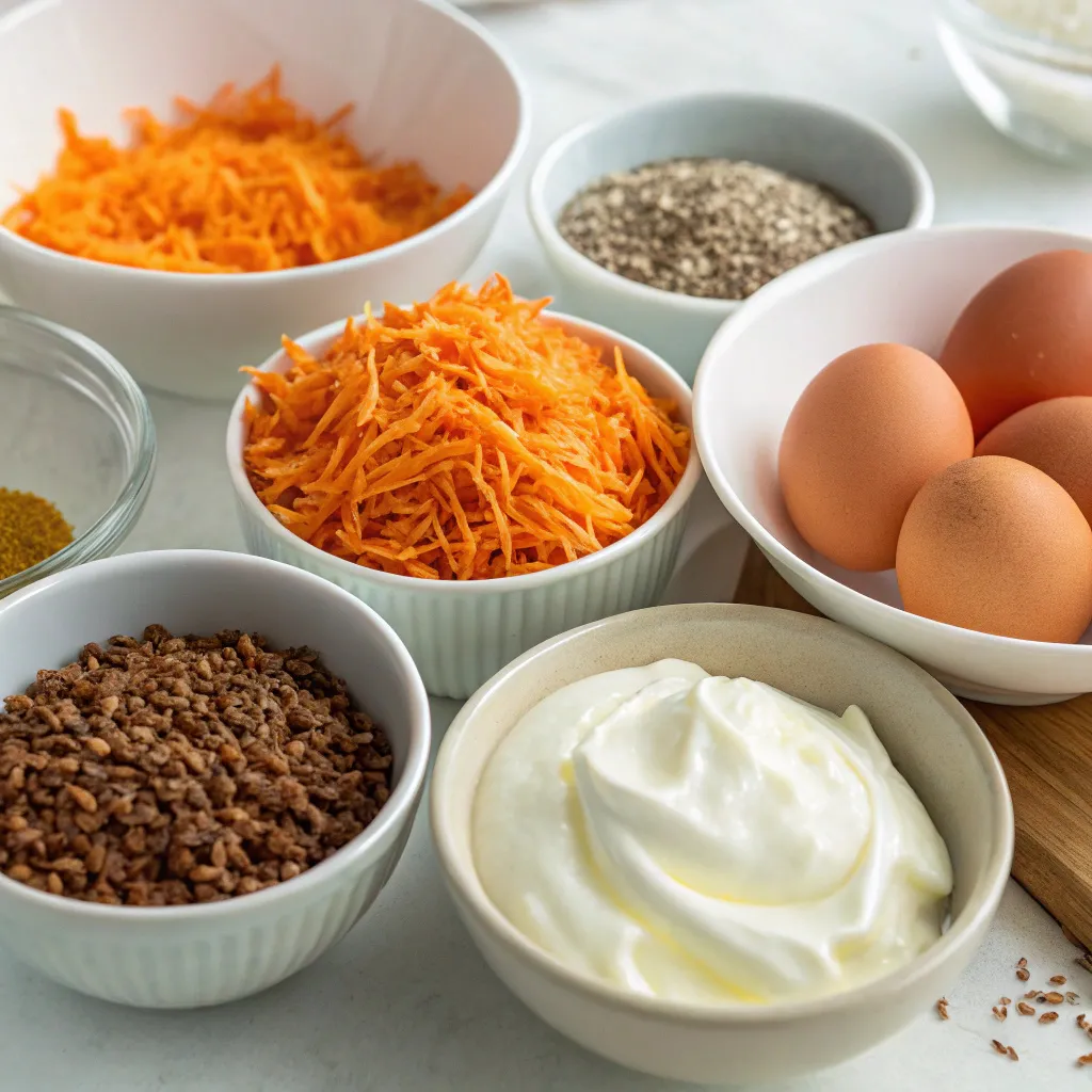 Flourless Carrot Flaxseed Cake with Greek Yogurt Frosting