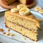 Gooey Banana Peanut Butter Flourless Cake