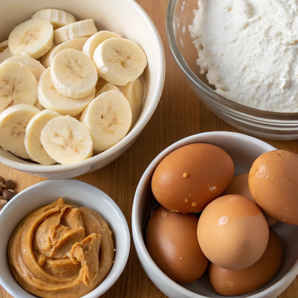 Gooey Banana Peanut Butter Flourless Cake