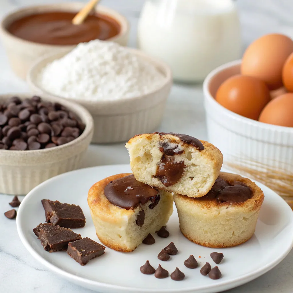 Greek Yogurt Pancake Bites with Soft Gooey Chocolate Centers