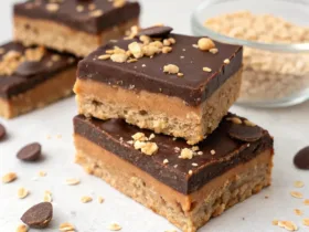 No-Bake Peanut Butter Greek Yogurt Dark Chocolate Oat Bars