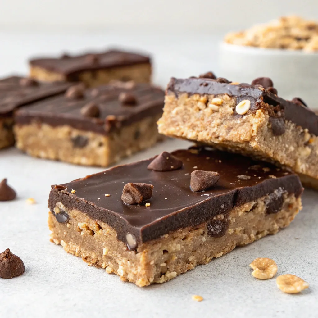 No-Bake Peanut Butter Greek Yogurt Dark Chocolate Oat Bars