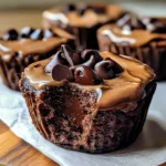 Peanut Butter Greek Yogurt Brownie Cups with Gooey Fudge Centers