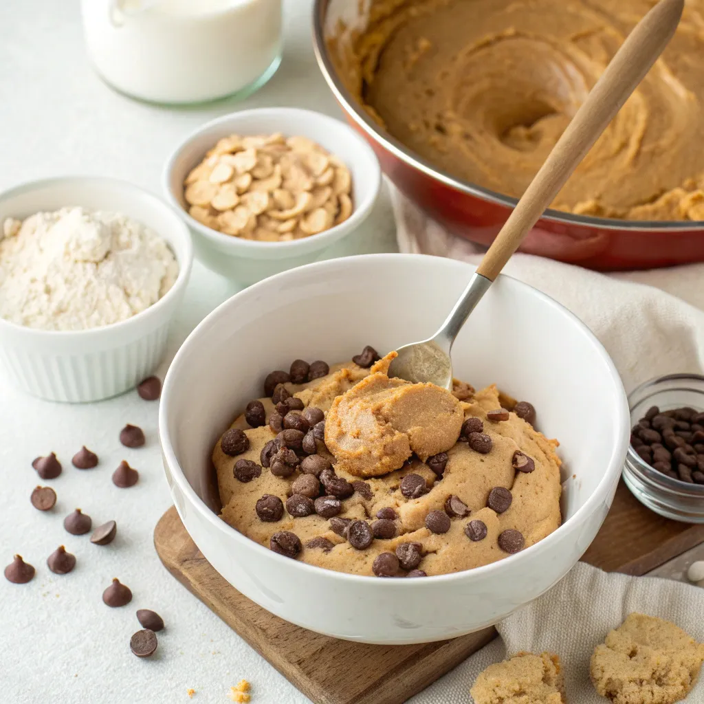 Peanut Butter Greek Yogurt Chocolate Chip Skillet Cookie
