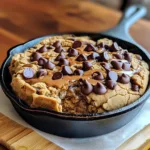 Peanut Butter Greek Yogurt Chocolate Chip Skillet Cookie