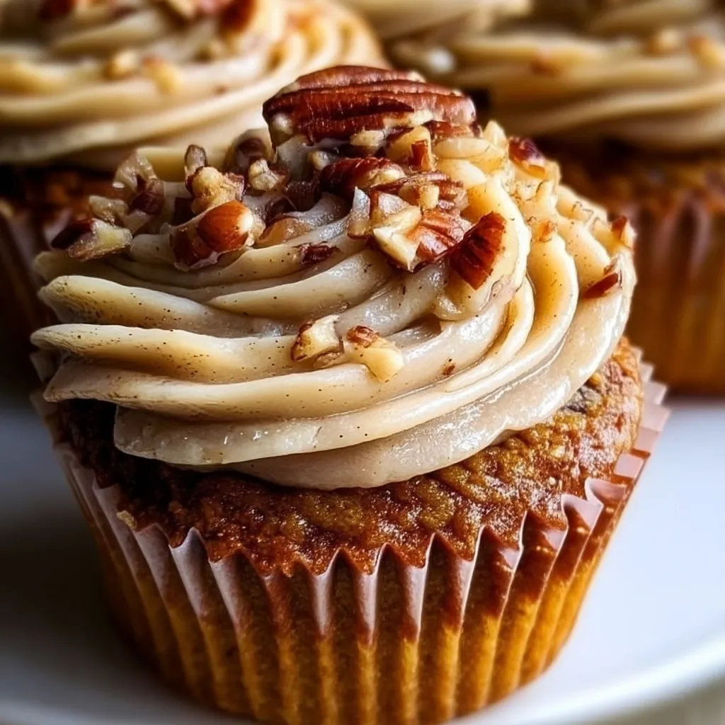 Pecan Pie Cupcakes with Brown Sugar Frosting