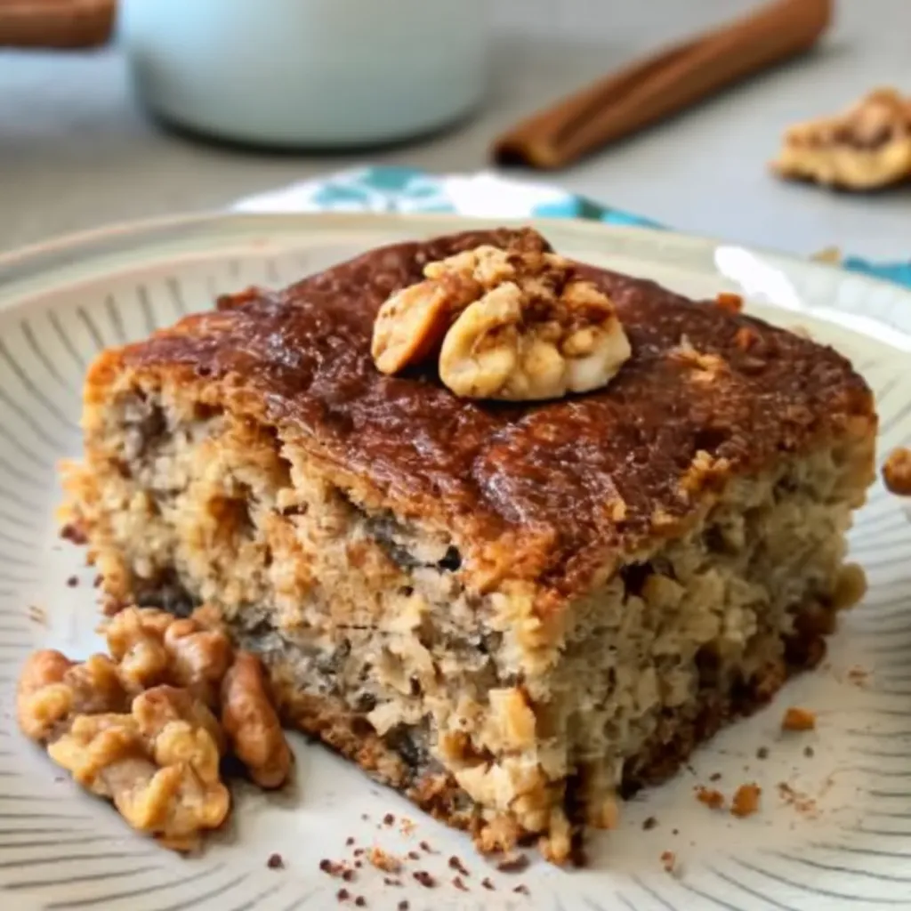 Walnut Cinnamon Chia Oatmeal Cake