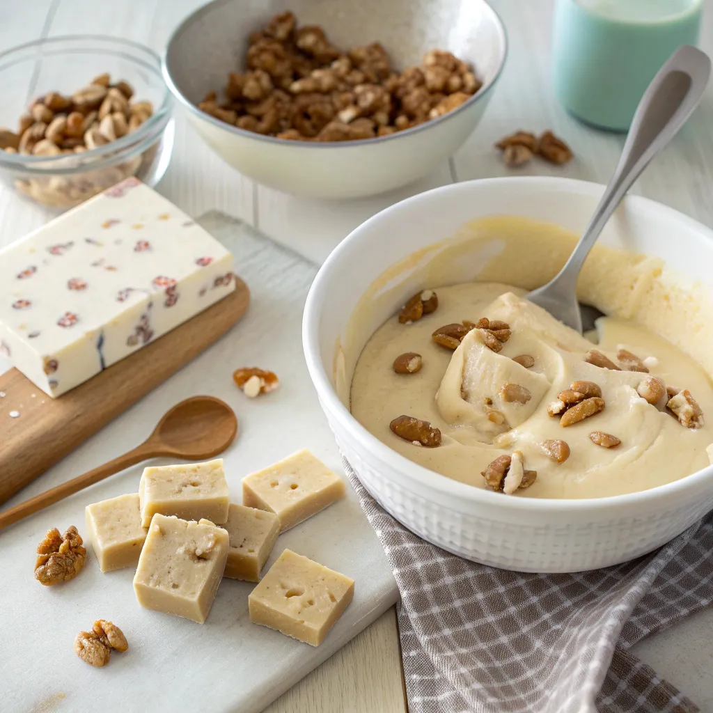 Creamy Caramel Nutty White Fudge Squares 10 Creamy Caramel Nutty White Fudge Squares