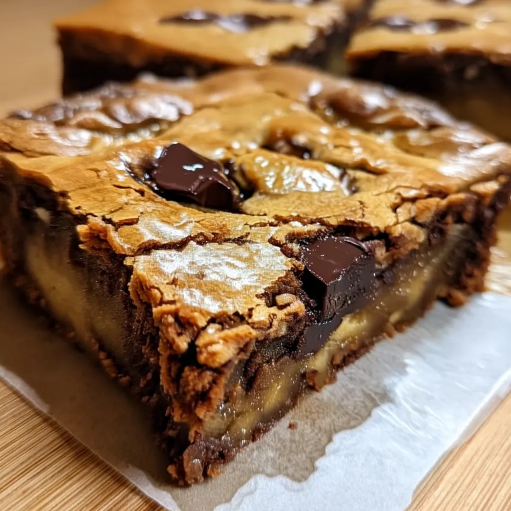 Dark Chocolate Peanut Butter Greek Yogurt Banana Blondies
