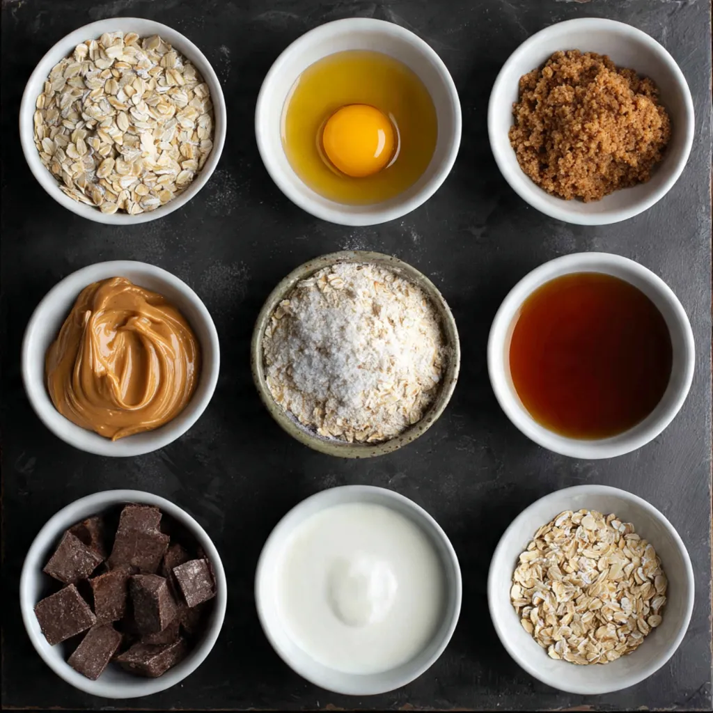 Healthy Peanut Butter Greek Yogurt Oat Brownie Muffin Squares