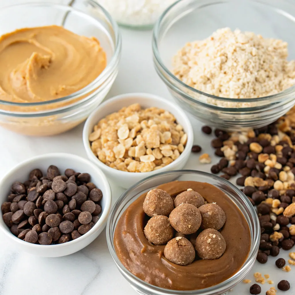 No-Bake Peanut Butter Greek Yogurt Chocolate Stuffed Energy Bites