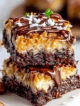 German Chocolate Brownies with Coconut Pecan Topping