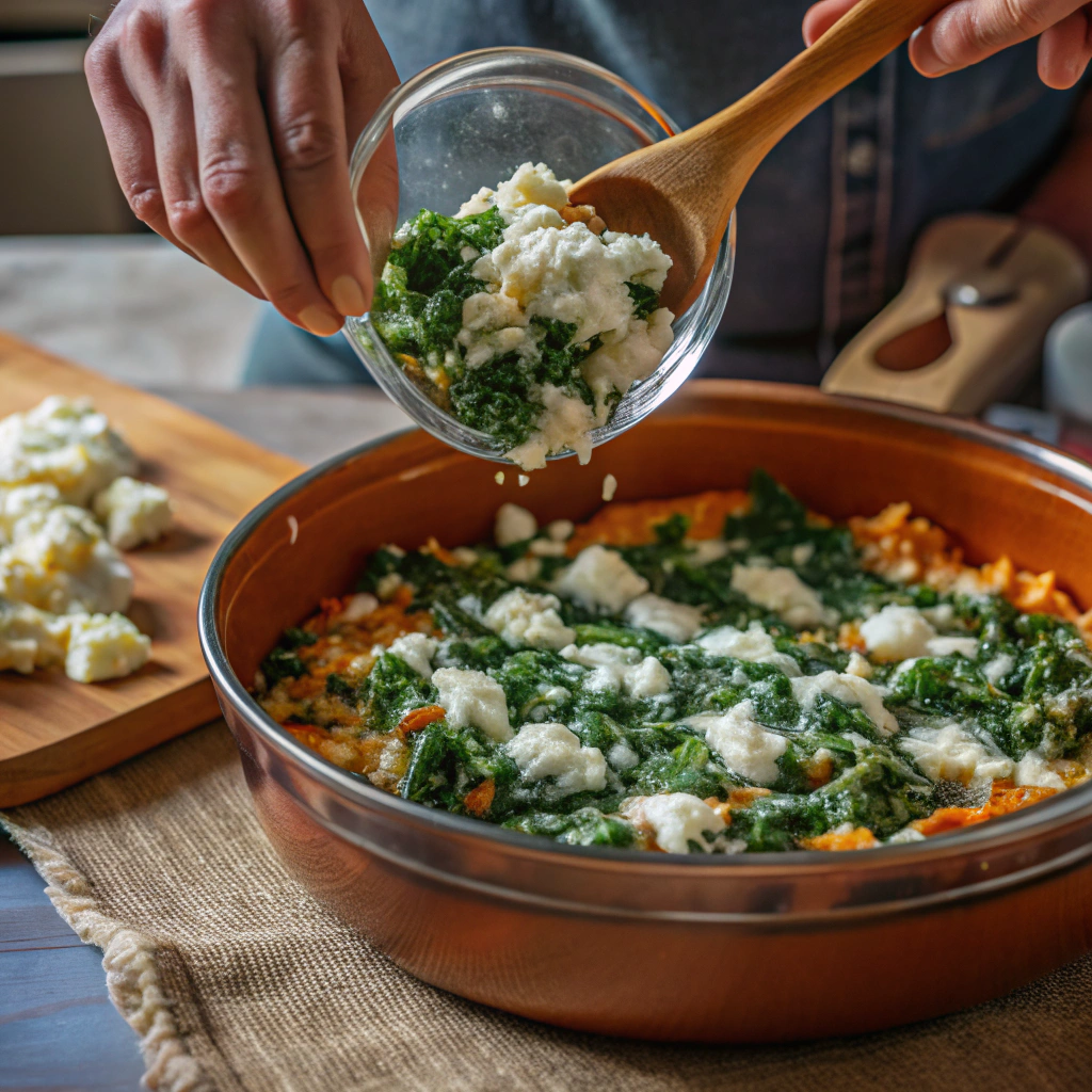 Cheesy High-Protein Cottage Cheese and Spinach Casserole Delight