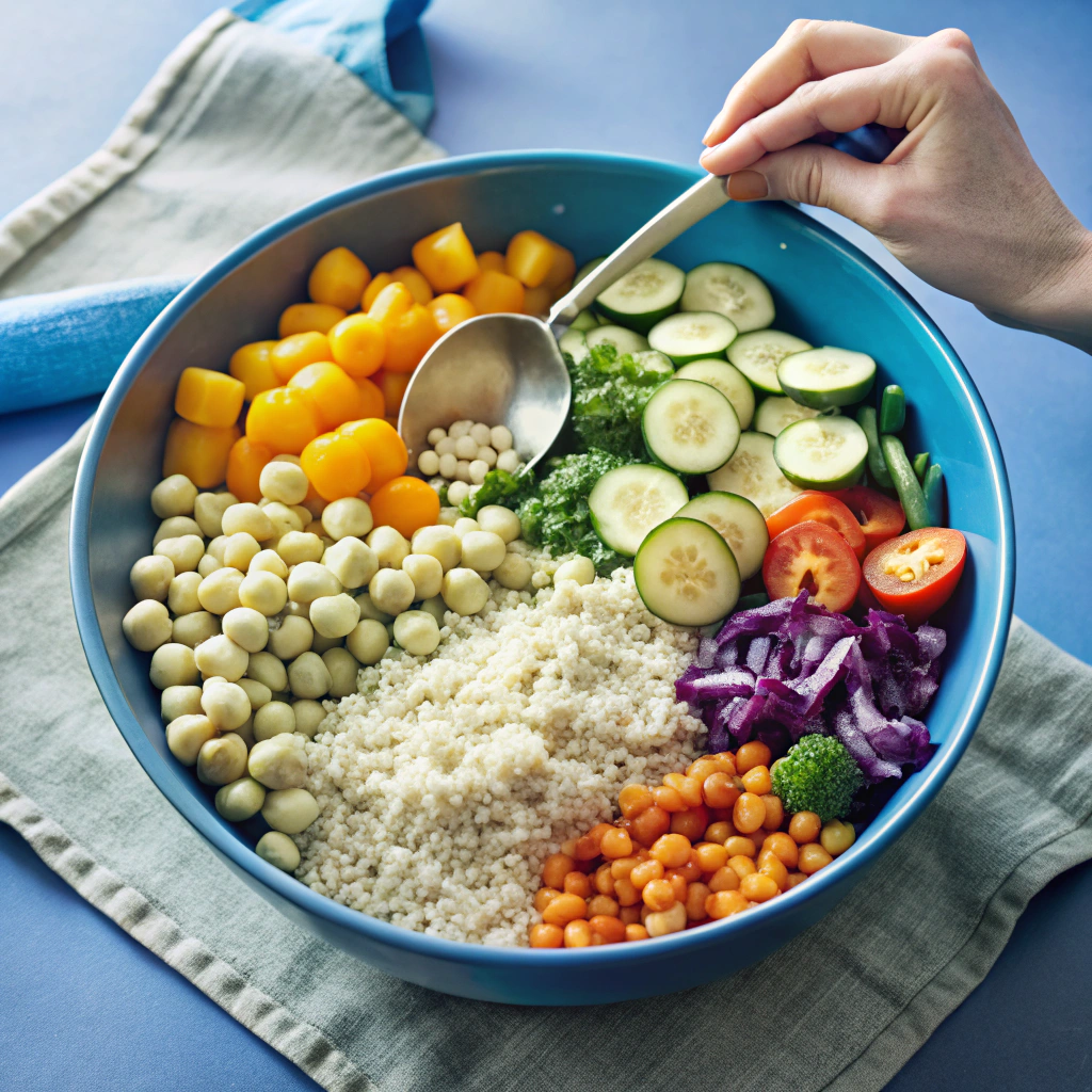 Nutritious One Pan Quinoa Bowl with Colorful Veggies and Chickpeas