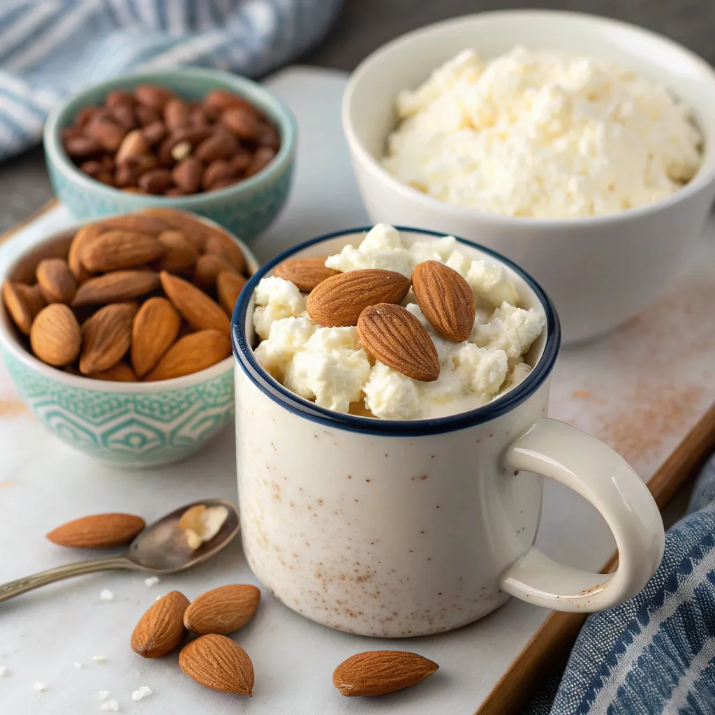 Almond Cottage Cheese Mug Cake