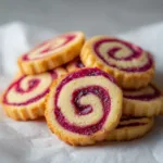 Buttery Raspberry Swirl Shortbread Cookies