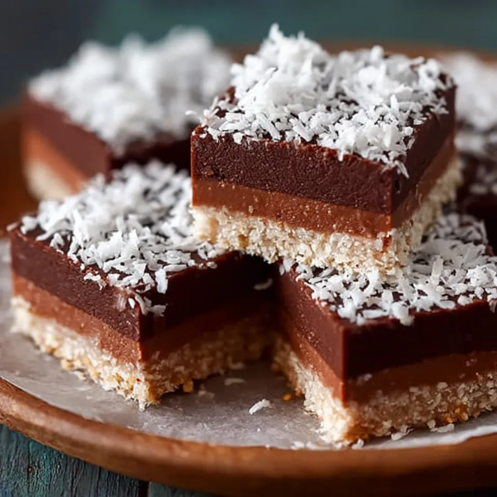 Carrés Coco Chocolat No-Bake