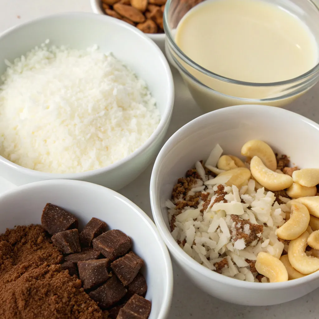 Carrés Coco Chocolat No-Bake