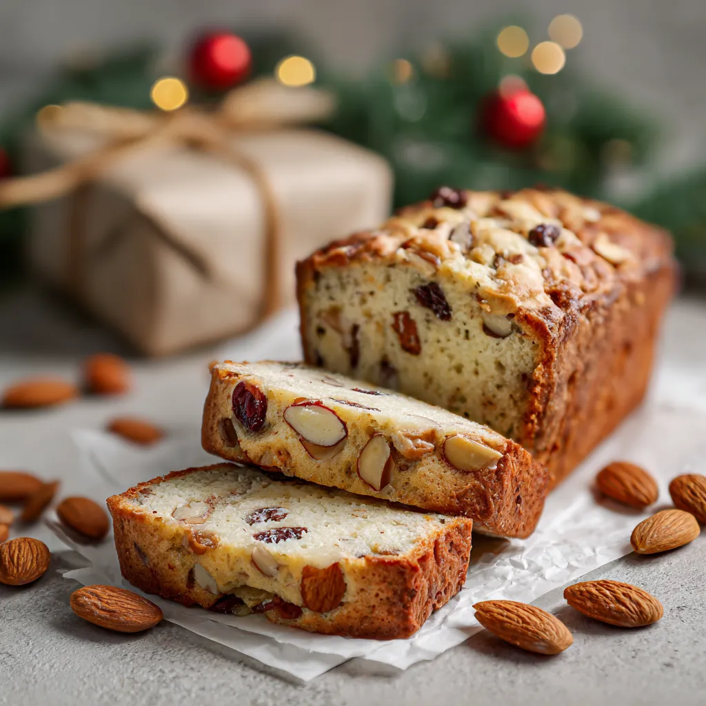 Christmas Vanilla Cake with Almonds & Mixed Nuts