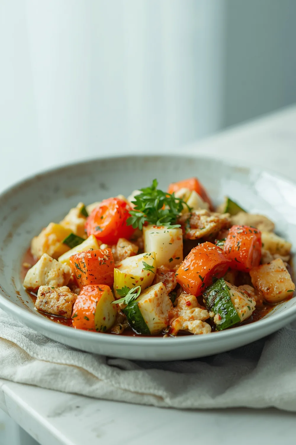 Savory Cottage Cheese and Vegetable Bake for a Quick Dinner