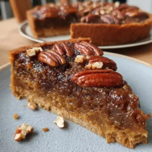 Flourless Pecan Pie Cake with Almond Base