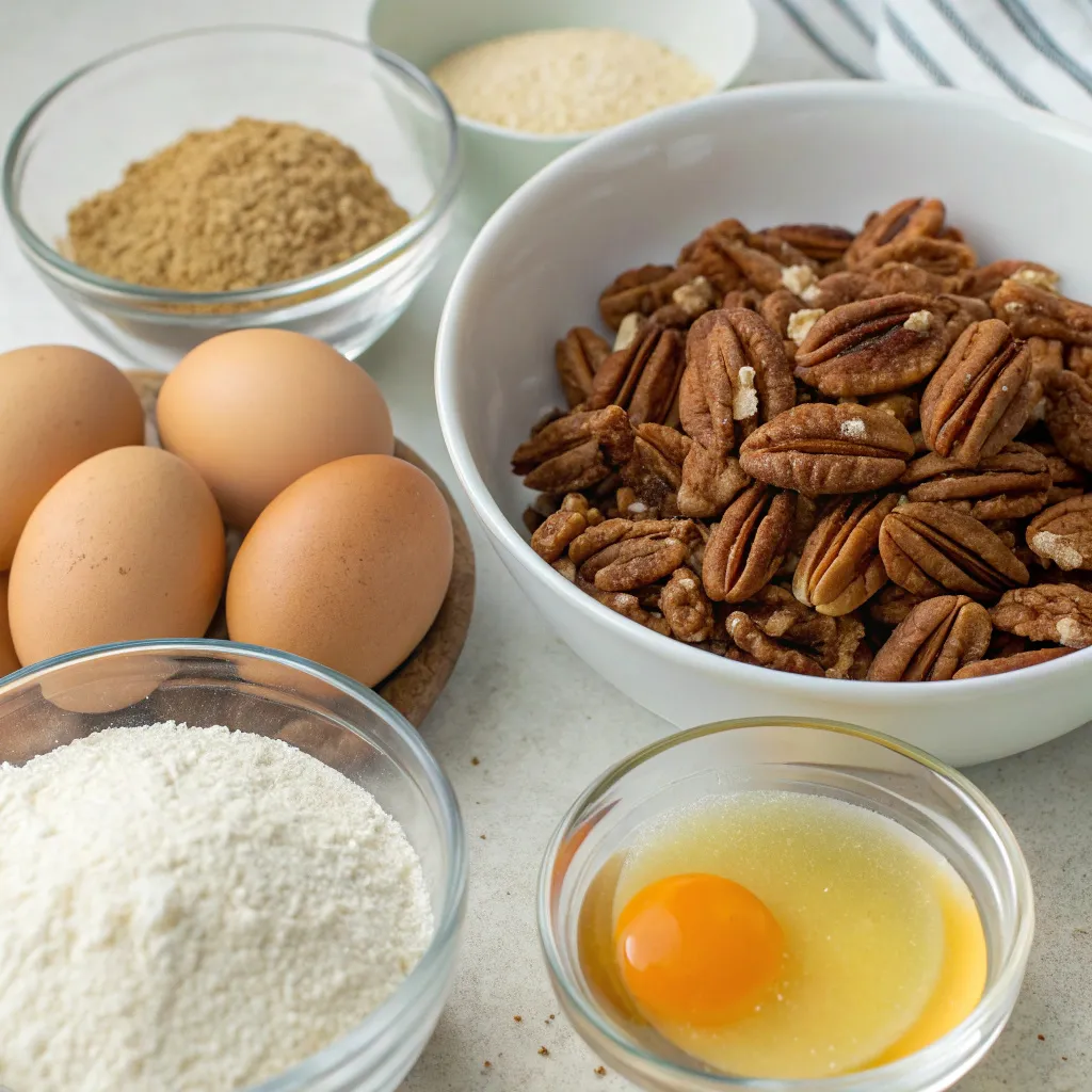 Flourless Pecan Pie Cake with Almond Base
