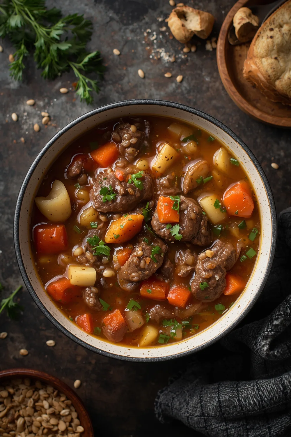 Cozy Beef Barley Soup with Vegetables Recipe