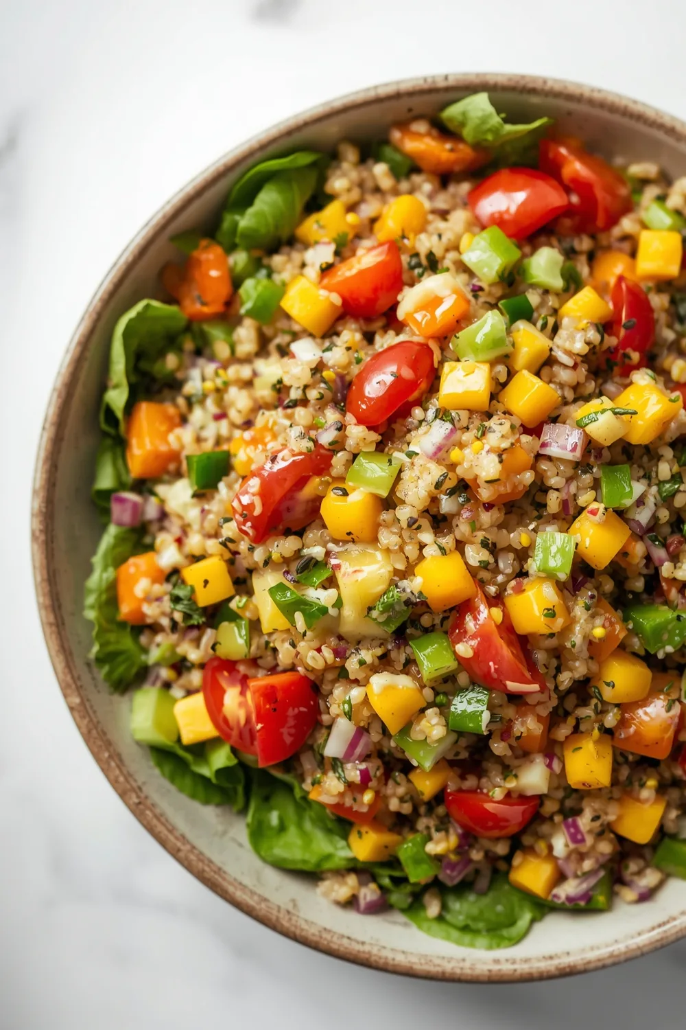 Delicious Wholesome Quinoa Salad with Colorful Vegetables (6 Servings) 3 Wholesome Quinoa Salad with Colorful Vegetables and Lemon Dressing