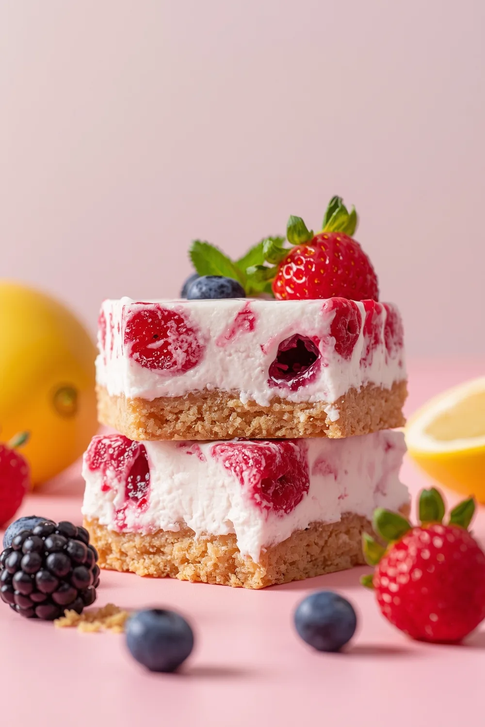 Delicious Zesty Lemon Berry Yogurt Bars: 8 Healthy Servings 3 Zesty Lemon Berry Yogurt Bars for a Fresh Start