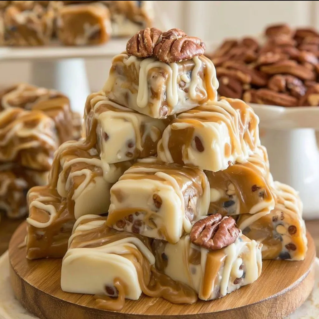 No-Bake Caramel Pecan Fudge Squares