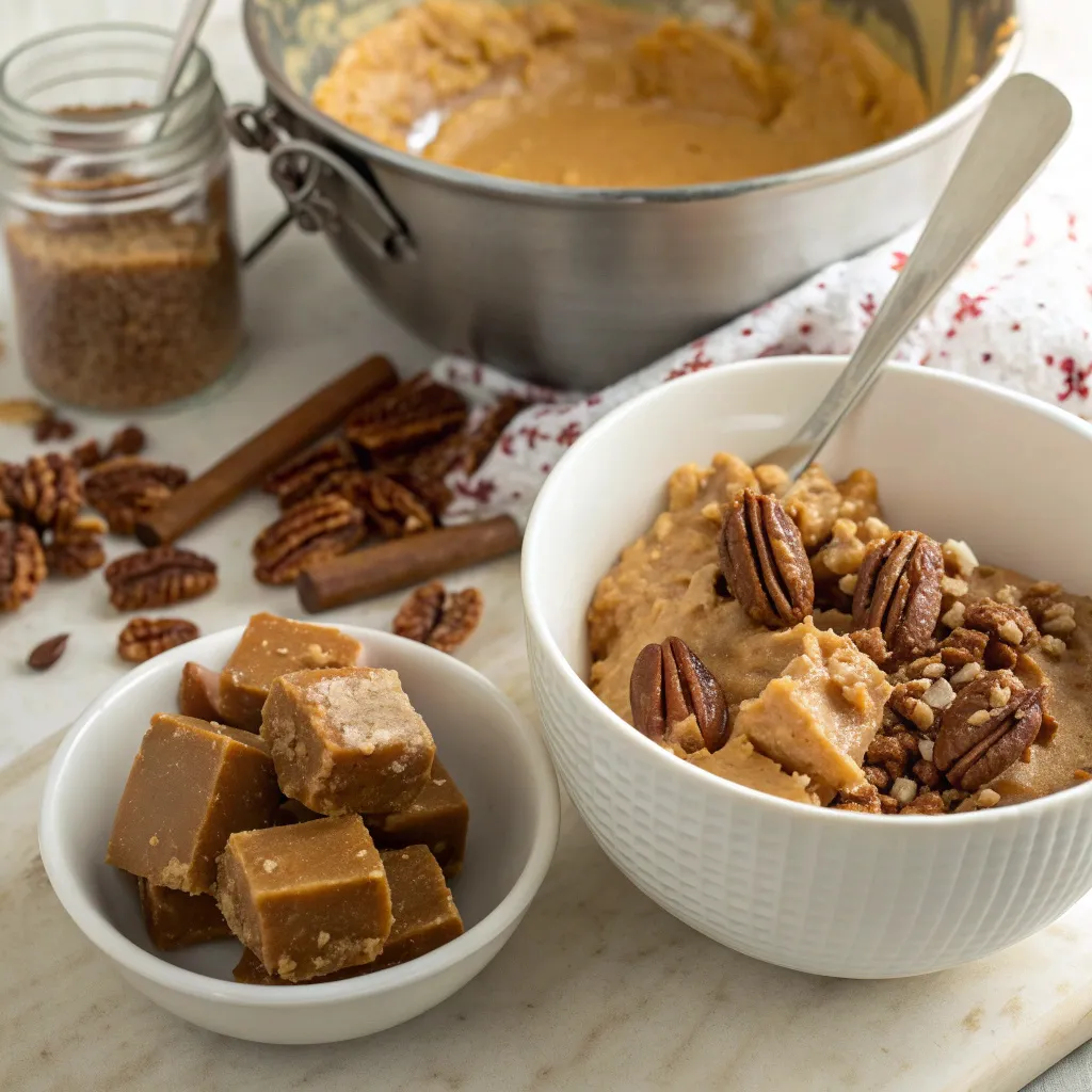No-Bake Caramel Pecan Fudge Squares