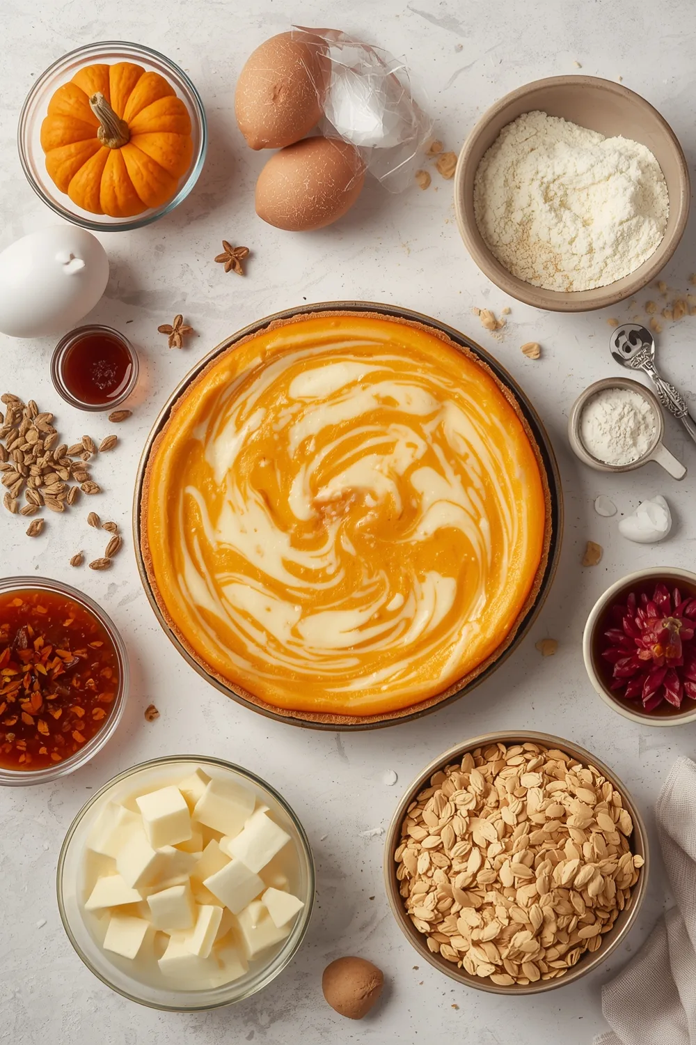 Irresistible Creamy Pumpkin Swirl Cheesecake Recipe – 10 Ingredients 1 Creamy Pumpkin Swirl Cheesecake Recipe