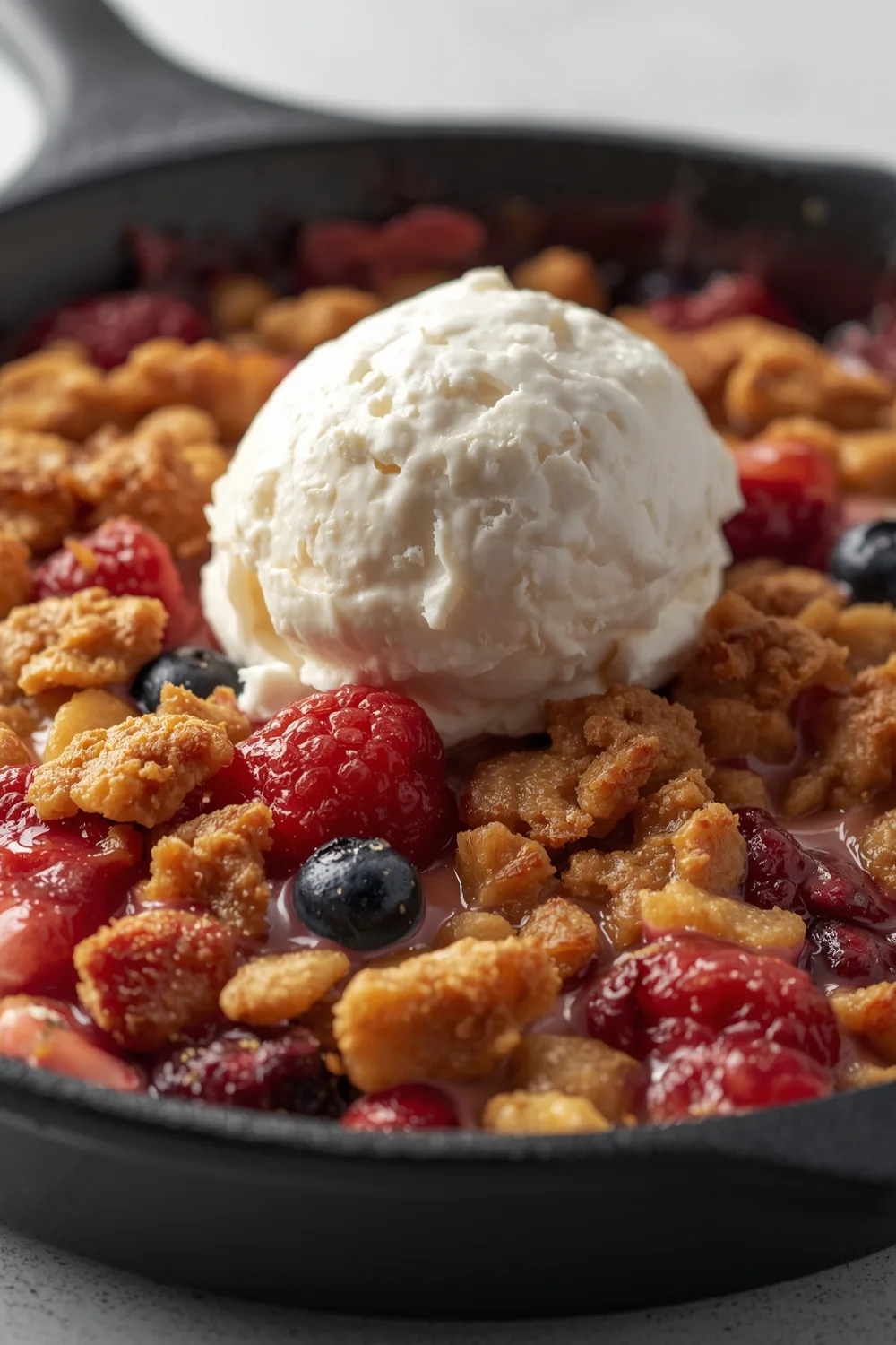 Seasonal Berry Crisp Skillet Delight