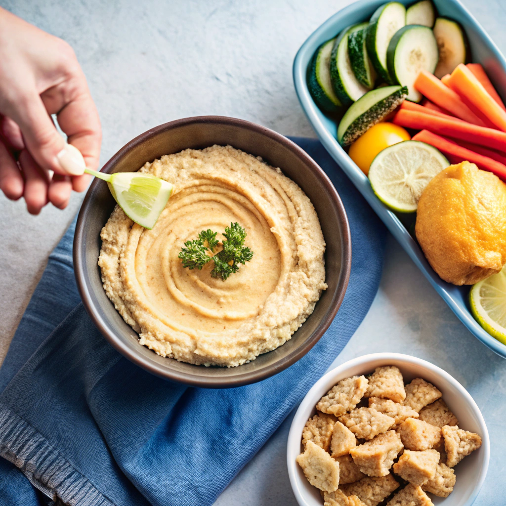 Zesty Lemon Hummus with Veggie Dippers