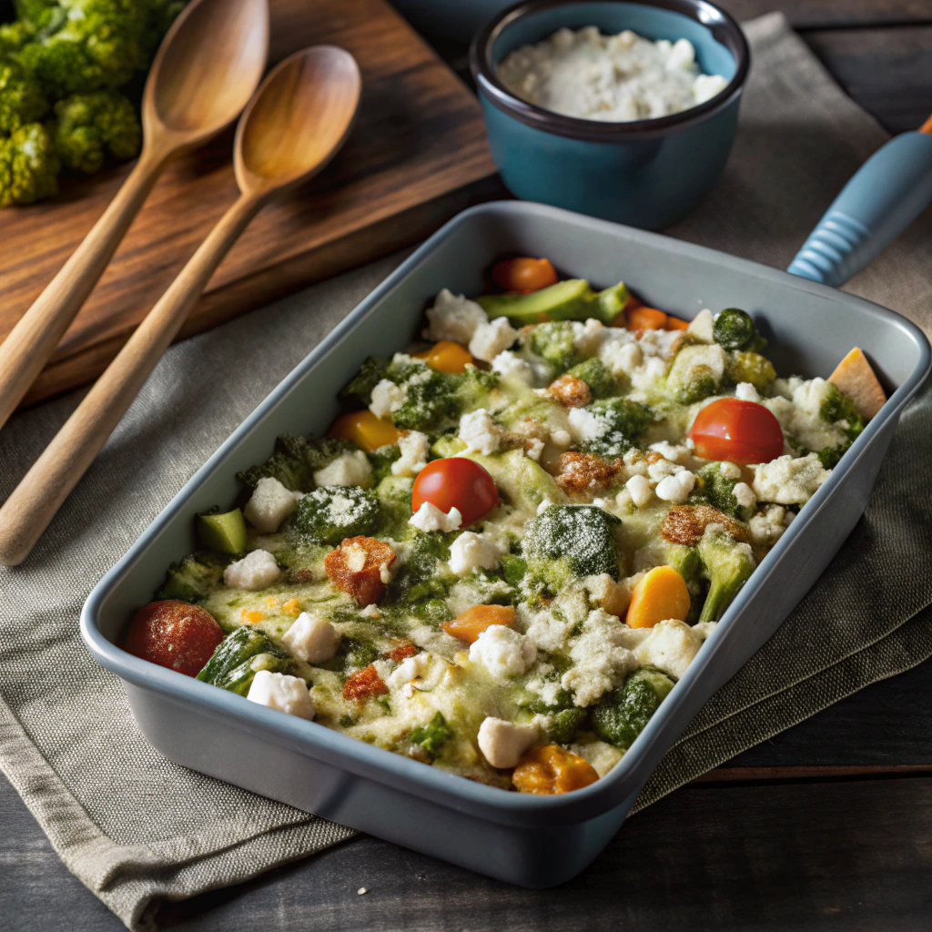 Savory Cottage Cheese and Vegetable Bake for a Quick Dinner