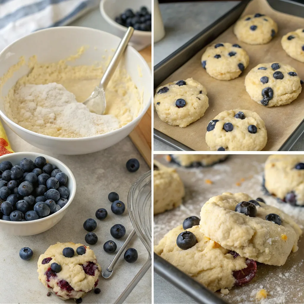 Blueberry Cathead Biscuits with Cinnamon Crunch