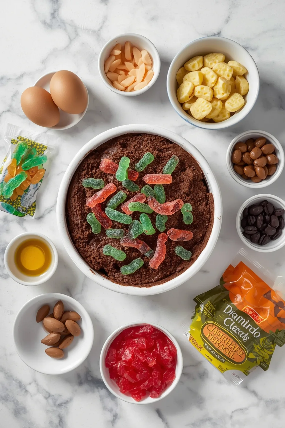 Easy No Bake Chocolate Dirt Cake with Gummy Worms