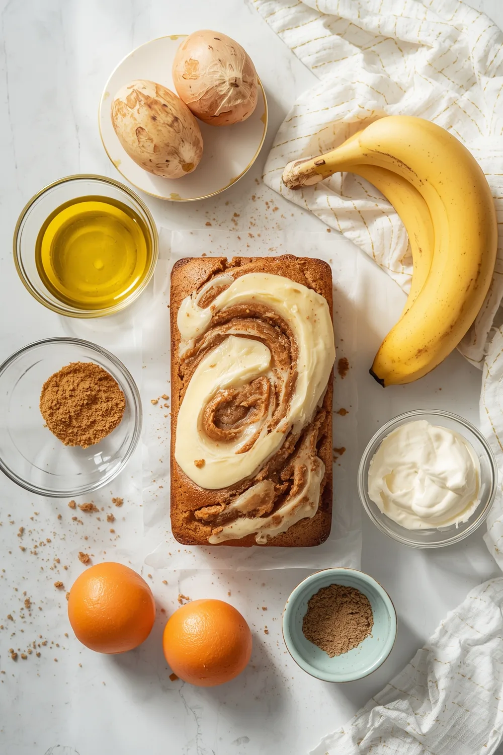 Moist Banana Bread with Cream Cheese Swirl Easy Recipe