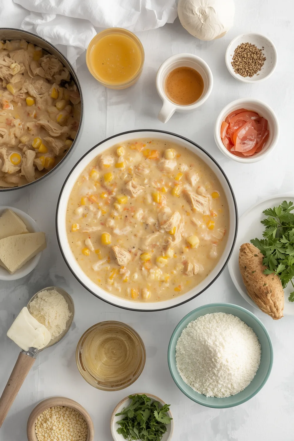 Comforting Easy Creamy Chicken and Corn Chowder | 6 Servings 1 Easy Creamy Chicken and Corn Chowder Hearty Comfort Soup