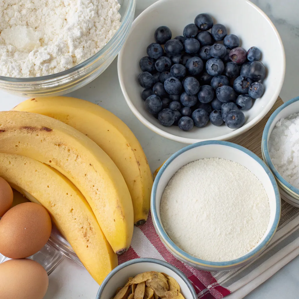 Cottage Cheese Banana Bread with Blueberries